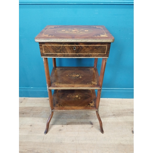 91 - Walnut and kingwood inlaid ladies jewellery table with ormolou mounts in the Victorian style {82 cm ... 