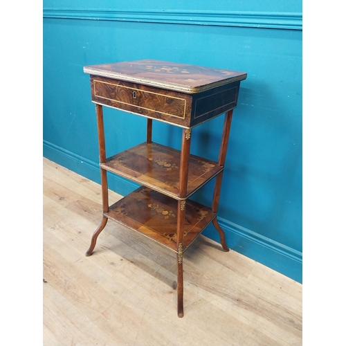 91 - Walnut and kingwood inlaid ladies jewellery table with ormolou mounts in the Victorian style {82 cm ... 