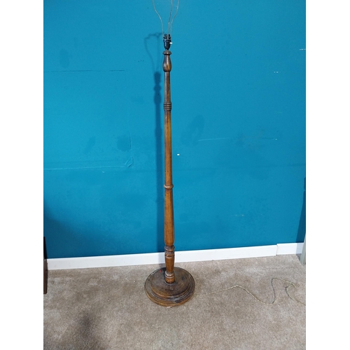 920 - 1950s walnut standard lamp {177 cm H 36 cm W 36cm D}.