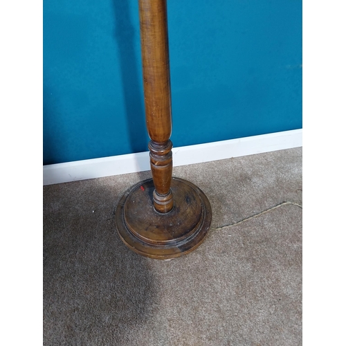 920 - 1950s walnut standard lamp {177 cm H 36 cm W 36cm D}.