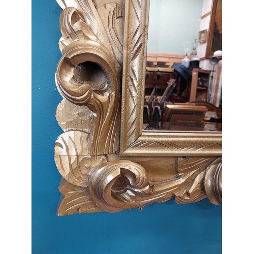 108 - Highly carved Gilt console table with marble top and matching mirror in the Rococo style. {87 cm H x... 