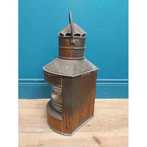 116 - Early 20th C. copper Ship's lantern. [53 cm H x 27 cm W x 27 cm D}.