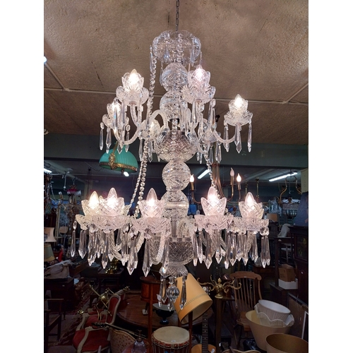 942 - Waterford crystal eighteen branch chandelier.