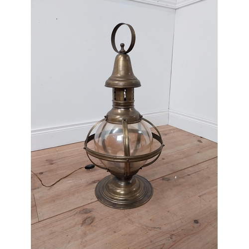 968 - Unusual brass globe ships lantern {70 cm H x 34 cm Dia.}.