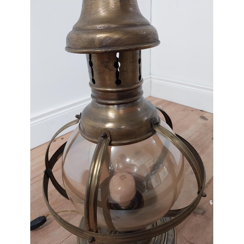 968 - Unusual brass globe ships lantern {70 cm H x 34 cm Dia.}.