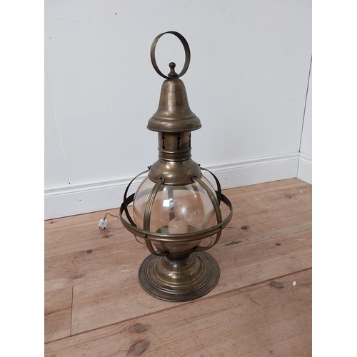 968 - Unusual brass globe ships lantern {70 cm H x 34 cm Dia.}.