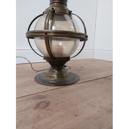 968 - Unusual brass globe ships lantern {70 cm H x 34 cm Dia.}.