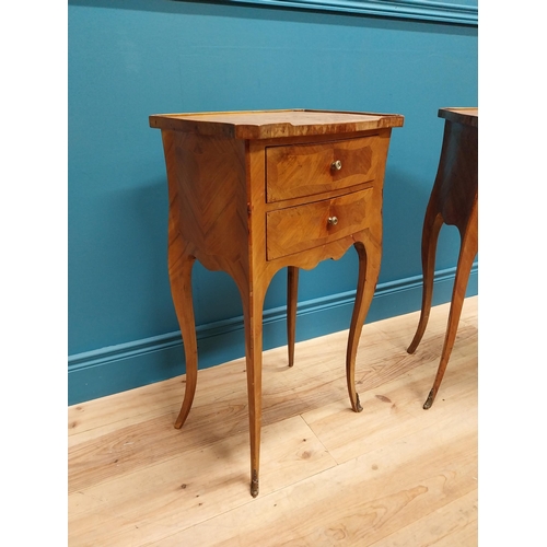 974 - Pair of 19th C. Kingwood bedroom lockers with two drawers raised on cabriole legs {74 cm H x 32 cm W... 