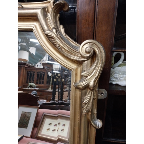 104 - 19th C. gilt overmantle mirror {137 cm H x 130 cm W}.