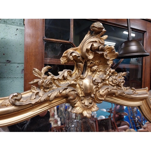 104 - 19th C. gilt overmantle mirror {137 cm H x 130 cm W}.