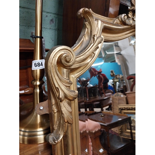 104 - 19th C. gilt overmantle mirror {137 cm H x 130 cm W}.