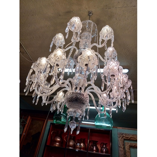 942 - Waterford crystal eighteen branch chandelier.