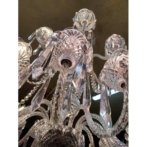 942 - Waterford crystal eighteen branch chandelier.