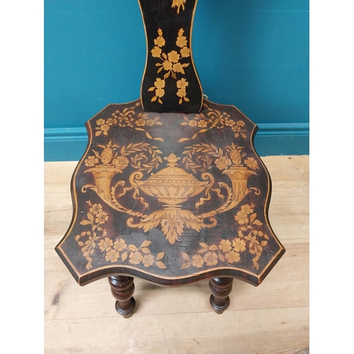 966 - 19th C mahogany and pokerwork spinning chair. {100 cm H x 32 cm W x 40 cm D}.