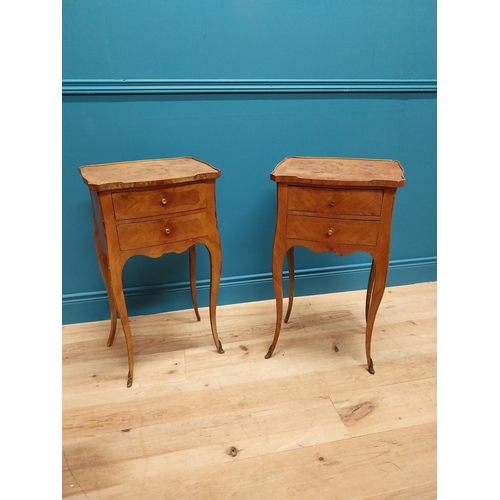 974 - Pair of 19th C. Kingwood bedroom lockers with two drawers raised on cabriole legs {74 cm H x 32 cm W... 