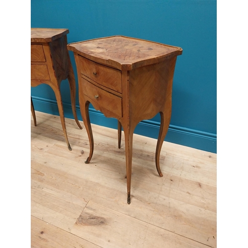 974 - Pair of 19th C. Kingwood bedroom lockers with two drawers raised on cabriole legs {74 cm H x 32 cm W... 