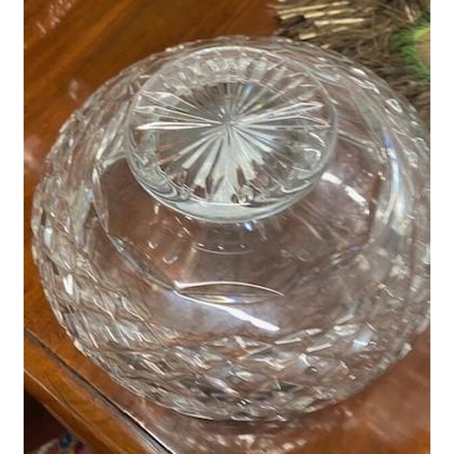 979 - Waterford crystal cut glass bowl { 12cm H X 18cm dia }.