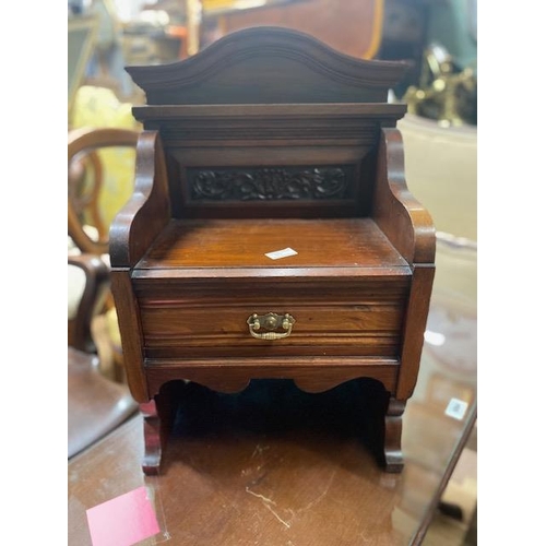 982 - 19th. C. walnut table cabinet with single drawer in the frieze. { 58cm H X 37cm W X 24cm D}.