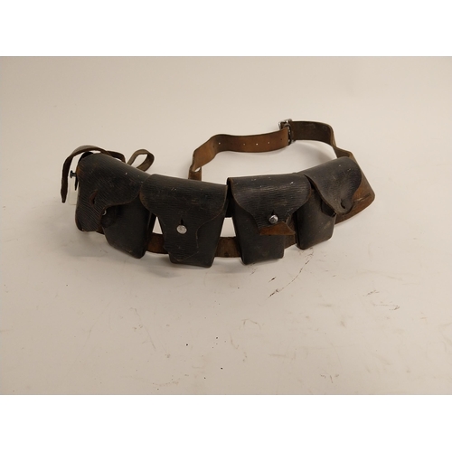 101 - 20th C. leather ammunition belt. {80 cm W}.