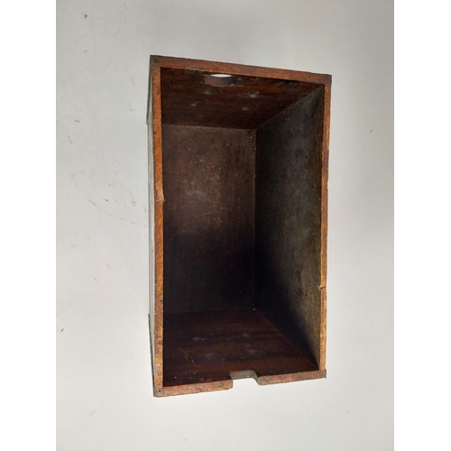 137 - WWII wooden ammunition box. {30 cm H x 23 cm W x 18 cm D}.