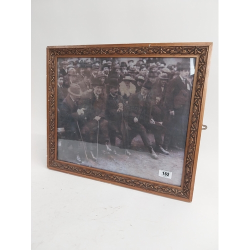 162 - Framed print of 1916 Leaders at 1921 All Ireland football final. {52 cm H x 63 cm W}