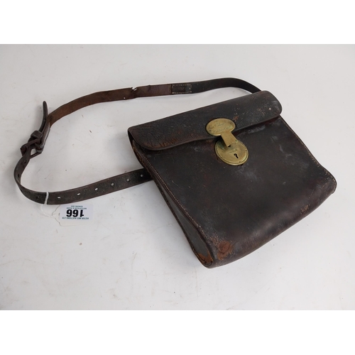 166 - Lieut Colonel Knox Brittas Castle military leather attache case. {27 cm H x 31 cm W x 5 cm D].