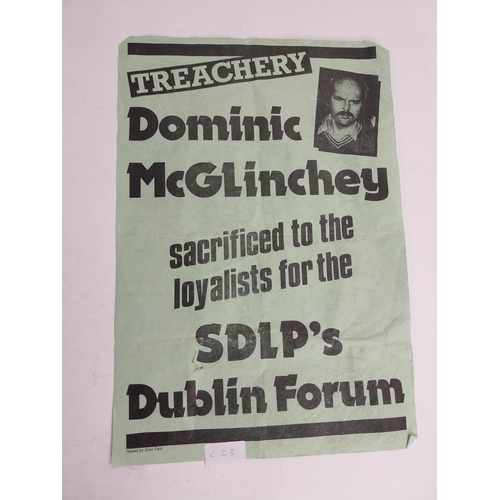 170 - Dominic McGlinchey sacrificed by the SDLP's political poster. {42 cm H x 29 cm W}.