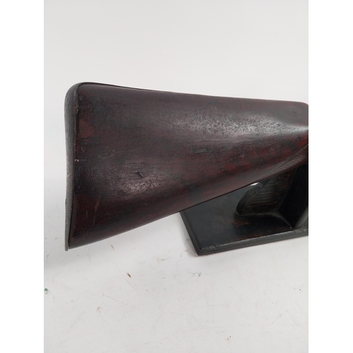 188 - 19th.C. percussion capped side-by-side double barrel shotgun, with walnut stock, chased action, ramr... 