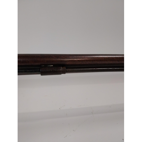 190 - 19th.C. percussion capped side-by-side double barrel shotgun, with walnut stock, chased action with ... 