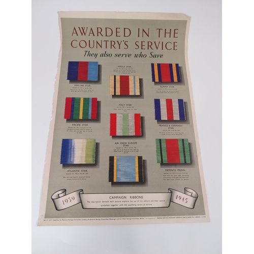 212 - Original Awarded in the Country's Service Campaign Ribbons poster published by the National Savings ... 