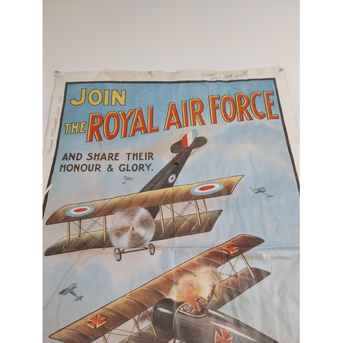 212b - WWII poster Join the Royal Air Force and Share the Honour and Glory. {75 cm H x 50 cm W}.