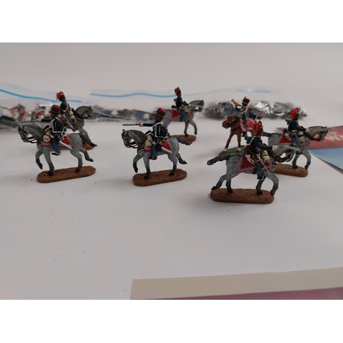 218 - Two boxes of hand painted die cast models of Waterloo Great Battles of the Napoleonic Wars.