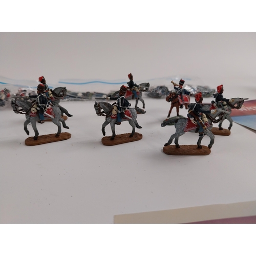 218 - Two boxes of hand painted die cast models of Waterloo Great Battles of the Napoleonic Wars.