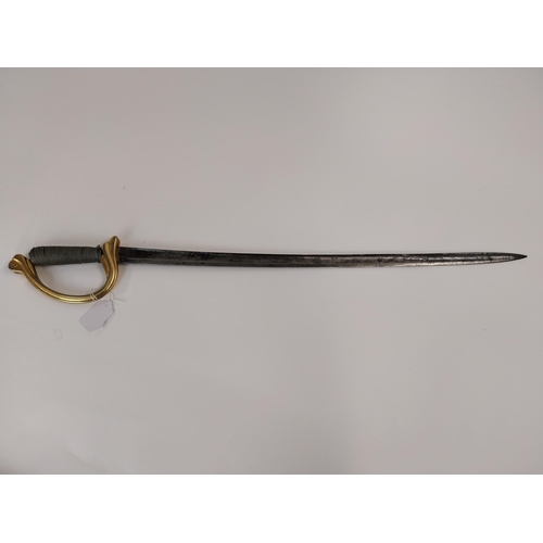 224 - 19th C. French Officer's Sword with original scabbard. {97 cm L x 12 cm W}.