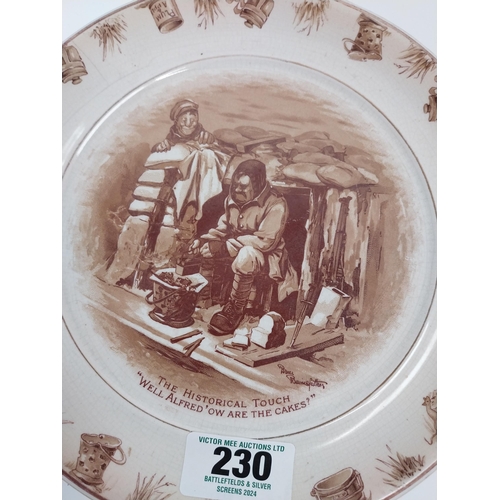 230 - A Memento of the Great War ceramic plate The Historical Touch. {25 cm Dia.}.