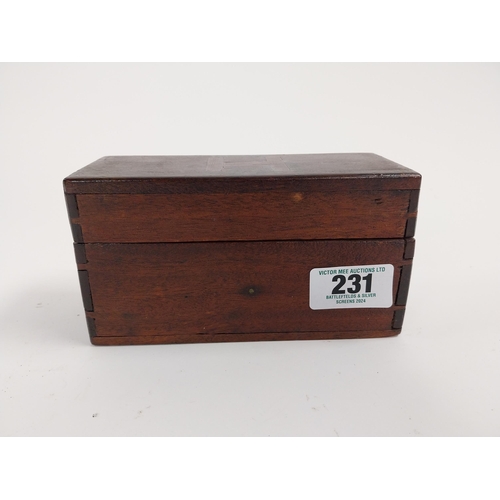 231 - Wooden box with inlaid H made from wood from Hornelia SS Justicia Malin Head torpedoed by UB64 and o... 