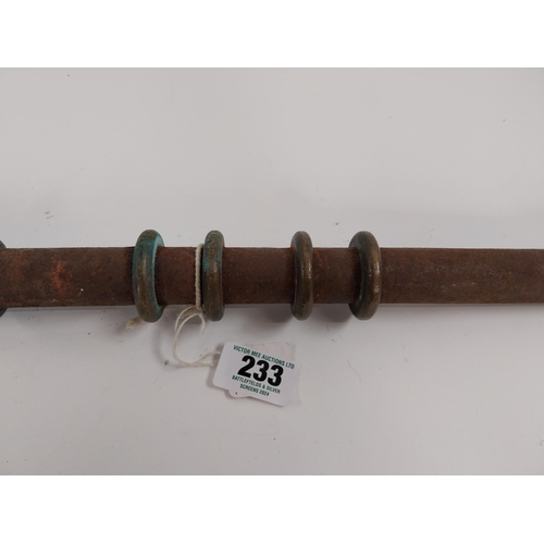 233 - 19th C. brass and metal railway staff - Sugar Factory {67 cm L}.