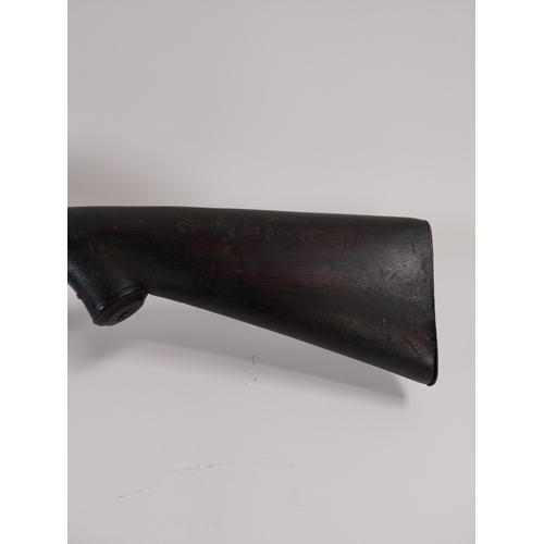 236 - 19th. C. single barrel shotgun with ramrod. Barrel stamped 206. { 130.5cm L overall. }.