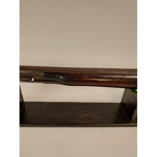 236 - 19th. C. single barrel shotgun with ramrod. Barrel stamped 206. { 130.5cm L overall. }.