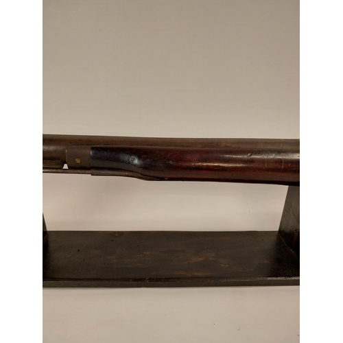 236 - 19th. C. single barrel shotgun with ramrod. Barrel stamped 206. { 130.5cm L overall. }.