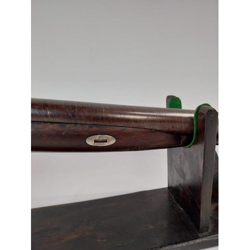 240 - 19th.C. percussion capped side-by-side double barrel shotgun, with walnut stock, chased action, dama... 