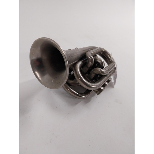 269 - Cornet,  mouth piece missing. { 22cm L overall. }.