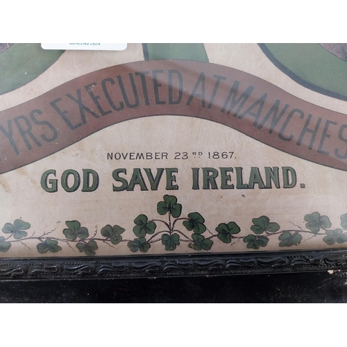 274 - The Three Martyrs executed Nov 23rd 1867 Larkin, Allen, O'Brien, God Save Ireland Framed coloured pr... 