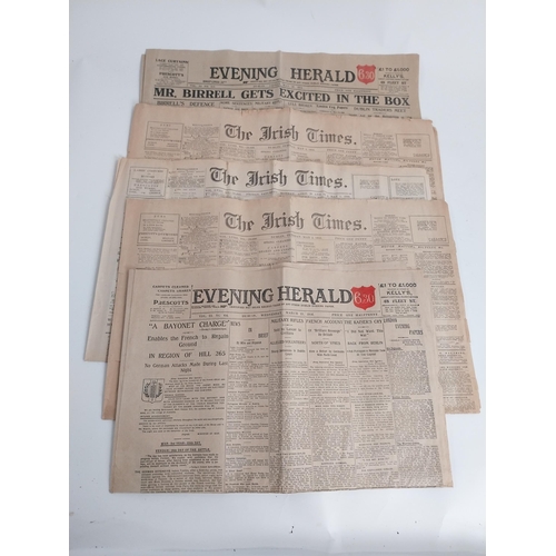 285 - Collection of five Evening Herald and Irish Times 1916 newspapers.