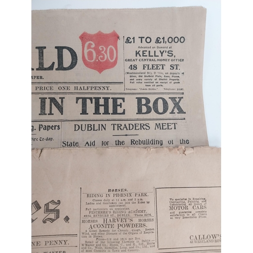 285 - Collection of five Evening Herald and Irish Times 1916 newspapers.