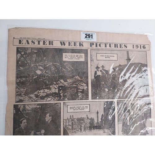 291 - Easter Week Irish Press 1946 commemorative edition. {43 cm H x 60 cm W} and another newspaper print.... 