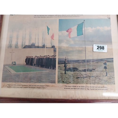 298 - Framed coloured print 1916 Behind Prison walls. {60 cm H x 50 cm W}.