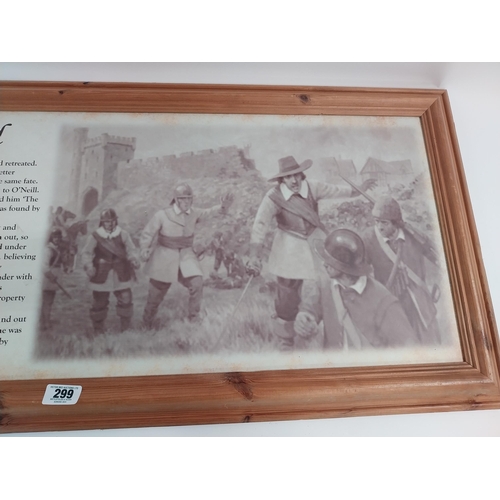 299 - Framed black and white photocopy print of the Siege of Clonmel. {55 cm H x 134 cm W}.