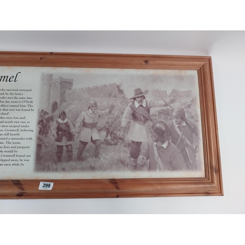 299 - Framed black and white photocopy print of the Siege of Clonmel. {55 cm H x 134 cm W}.