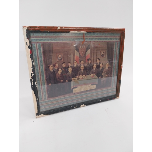 31 - Framed coloured print of 1916 Rising Leaders. {45 cm H x 34 cm W}.